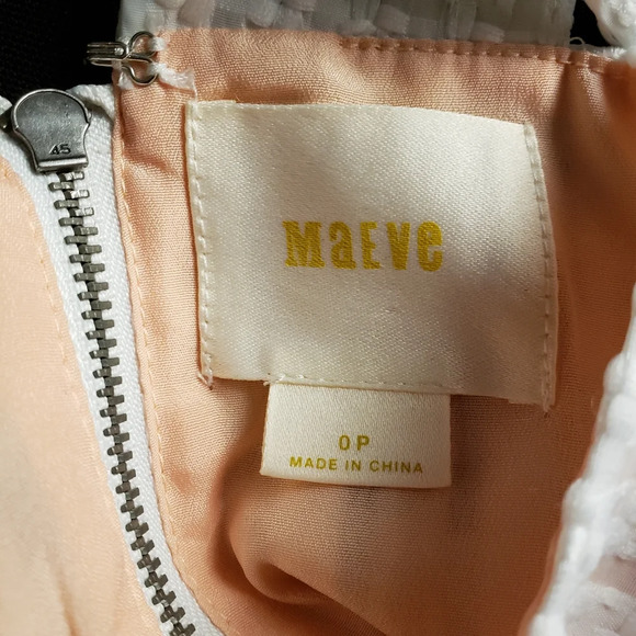 Maeve‎ Anthropologie Basket Weave Grid & Peach Peplum Tank Top 0P - Picture 5 of 7